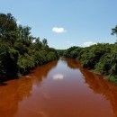 Rio Paraopeba após o rompimento da barragem em Brumadinho.