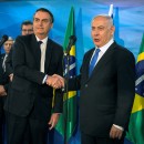 Prime Minister Benjamin Netanyahu and Brazilian President Jair Bolsonaro meet at Netanyahu's office in Jerusalem, March 31, 2019. Heidi Levine/Pool via REUTERS