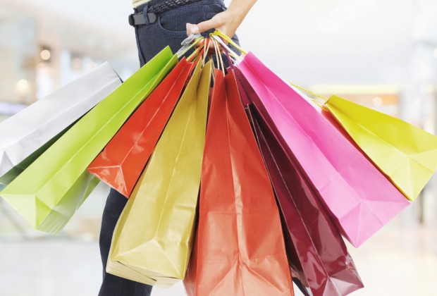 Woman carrying shopping bags