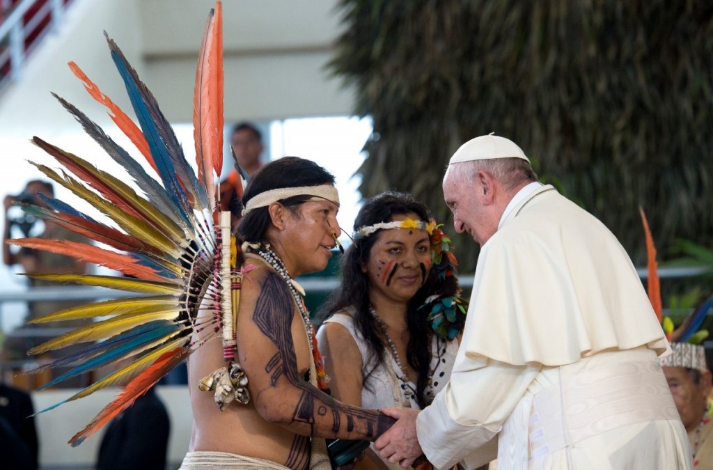 Encontro do Papa Francisco com indígenas em Puerto Maldonado  (Vatican Media)