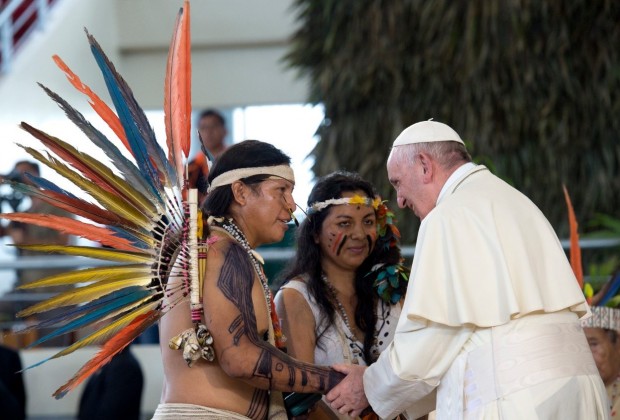 Encontro do Papa Francisco com indígenas em Puerto Maldonado  (Vatican Media)