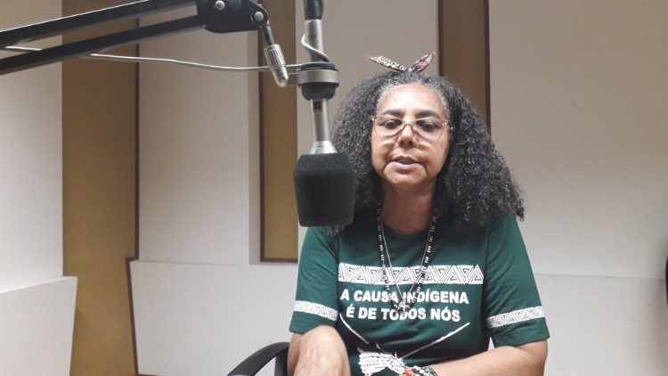 Irmã Joaninha Honónio Madeira, afro-índia, Congregação da Imaculada Conceição, no Sínodo sobre a Amazónia, em 2019.